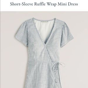 Blue striped wrap mini dress